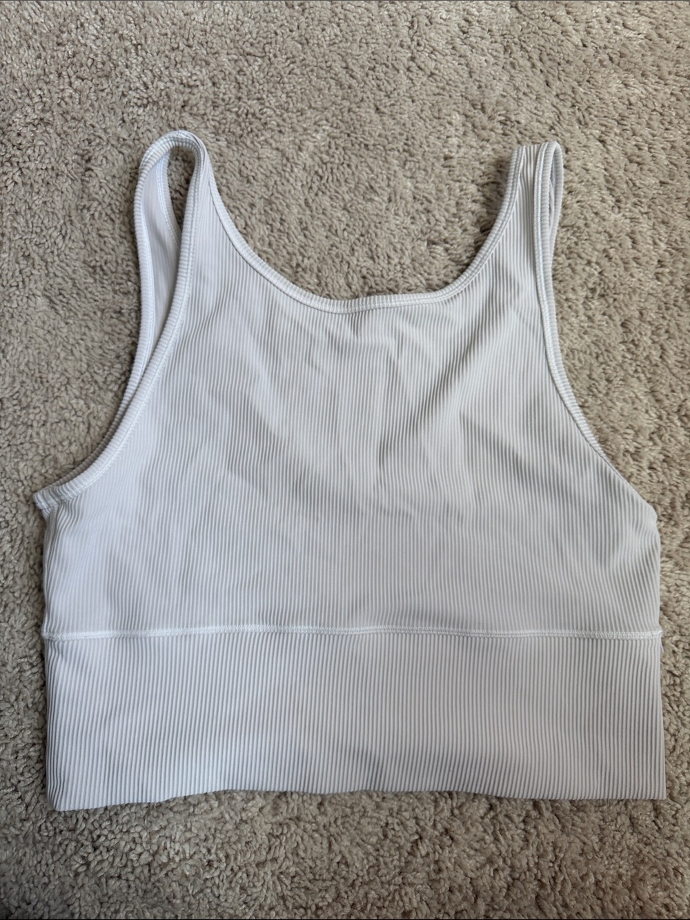 Lululemon Ribbed White Tank Crop Top